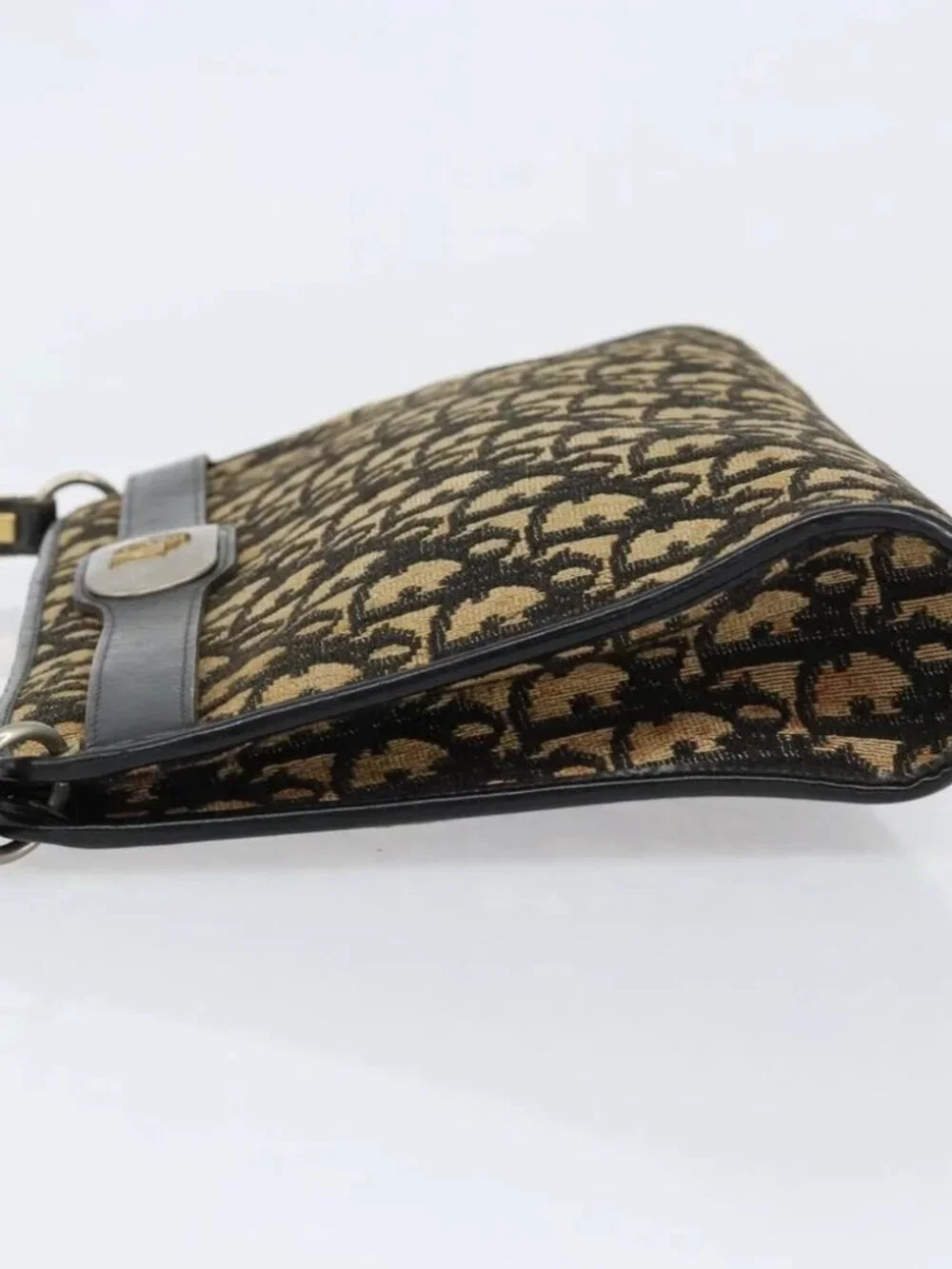 Christian Dior Trotter Canvas Shoulder Bag Navy Auth - Picture 5 of 16